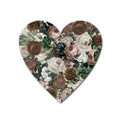 Rose Bushes Brown Heart Magnet by snowwhitegirl