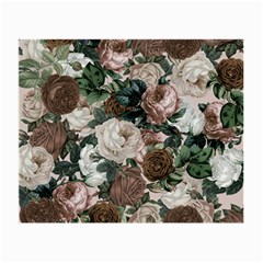 Rose Bushes Brown Small Glasses Cloth (2-side) by snowwhitegirl