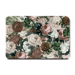 Rose Bushes Brown Small Doormat  by snowwhitegirl