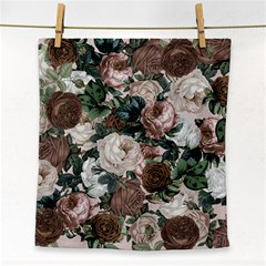 Rose Bushes Brown Face Towel by snowwhitegirl