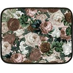 Rose Bushes Brown Double Sided Fleece Blanket (Mini)  35 x27  Blanket Front