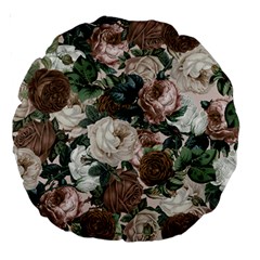 Rose Bushes Brown Large 18  Premium Round Cushions by snowwhitegirl