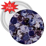 Rose Bushes Blue 3  Buttons (10 pack)  Front