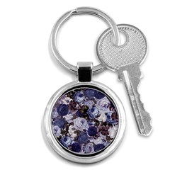 Rose Bushes Blue Key Chains (round)  by snowwhitegirl