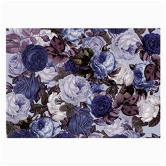 Rose Bushes Blue Large Glasses Cloth by snowwhitegirl