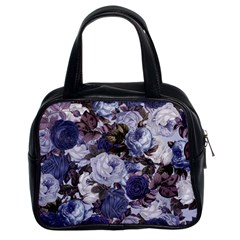 Rose Bushes Blue Classic Handbags (2 Sides) by snowwhitegirl