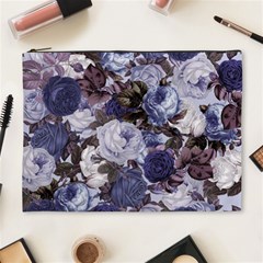 Rose Bushes Blue Cosmetic Bag (xl) by snowwhitegirl