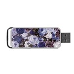 Rose Bushes Blue Portable USB Flash (Two Sides) Front