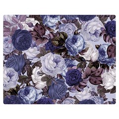 Rose Bushes Blue Double Sided Flano Blanket (medium)  by snowwhitegirl