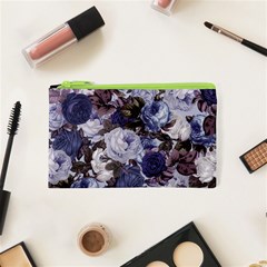 Rose Bushes Blue Cosmetic Bag (xs) by snowwhitegirl