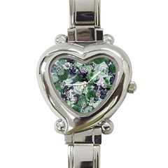 Rose Bushes Green Heart Italian Charm Watch by snowwhitegirl