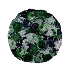 Rose Bushes Green Standard 15  Premium Flano Round Cushions by snowwhitegirl