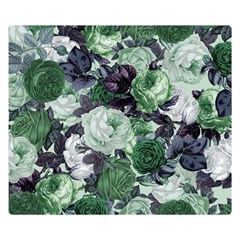 Rose Bushes Green Double Sided Flano Blanket (small)  by snowwhitegirl