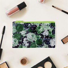 Rose Bushes Green Cosmetic Bag (xs) by snowwhitegirl