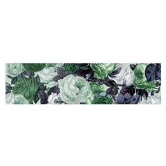 Rose Bushes Green Satin Scarf (oblong) by snowwhitegirl