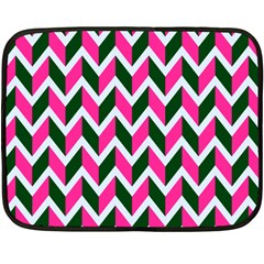 Chevron Pink Green Retro Fleece Blanket (mini) by snowwhitegirl