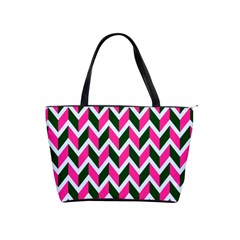 Chevron Pink Green Retro Shoulder Handbags by snowwhitegirl