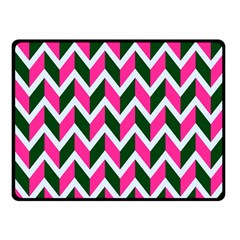 Chevron Pink Green Retro Fleece Blanket (small)