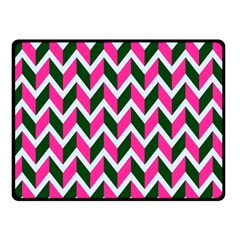 Chevron Pink Green Retro Double Sided Fleece Blanket (small)  by snowwhitegirl