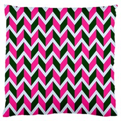 Chevron Pink Green Retro Standard Flano Cushion Case (two Sides)