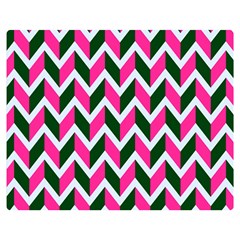 Chevron Pink Green Retro Double Sided Flano Blanket (medium)  by snowwhitegirl