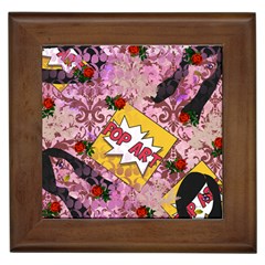 Red Retro Pop Framed Tiles by snowwhitegirl