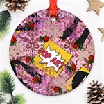 Red Retro Pop Ornament (Round) Front