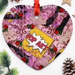 Red Retro Pop Ornament (heart)