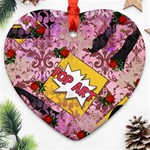 Red Retro Pop Ornament (Heart) Front