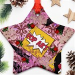 Red Retro Pop Ornament (Star) Front