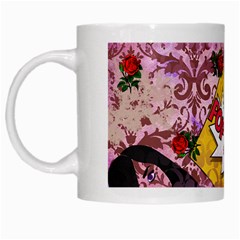 Red Retro Pop White Mugs by snowwhitegirl