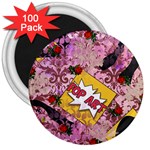 Red Retro Pop 3  Magnets (100 pack) Front