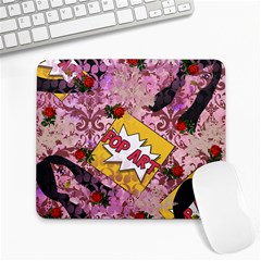 Red Retro Pop Large Mousepads by snowwhitegirl