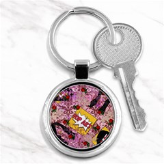 Red Retro Pop Key Chains (round)  by snowwhitegirl