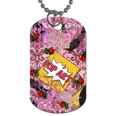 Red Retro Pop Dog Tag (one Side) by snowwhitegirl