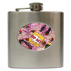 Red Retro Pop Hip Flask (6 Oz) by snowwhitegirl