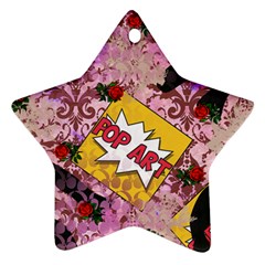 Red Retro Pop Star Ornament (two Sides) by snowwhitegirl