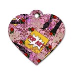 Red Retro Pop Dog Tag Heart (Two Sides) Front