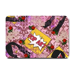 Red Retro Pop Small Doormat  by snowwhitegirl