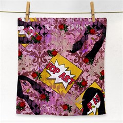 Red Retro Pop Face Towel by snowwhitegirl