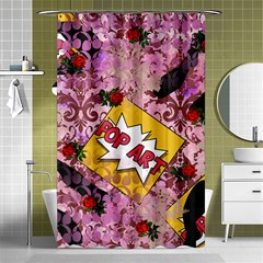 Red Retro Pop Shower Curtain 48  X 72  (small)  by snowwhitegirl