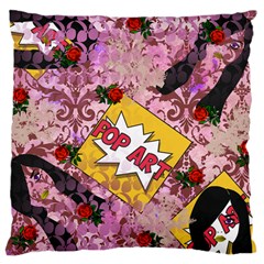 Red Retro Pop Large Cushion Case (two Sides) by snowwhitegirl