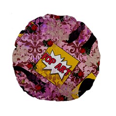 Red Retro Pop Standard 15  Premium Round Cushions by snowwhitegirl