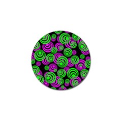 Neon Green And Pink Circles Golf Ball Marker by PodArtist