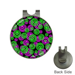 Neon Green And Pink Circles Hat Clips With Golf Markers by PodArtist