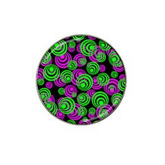 Neon Green And Pink Circles Hat Clip Ball Marker (10 Pack) by PodArtist