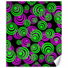 Neon Green And Pink Circles Canvas 20  X 24   by PodArtist