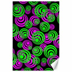 Neon Green And Pink Circles Canvas 24  X 36  by PodArtist