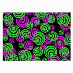 Neon Green And Pink Circles Large Glasses Cloth (2-side) by PodArtist