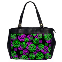 Neon Green And Pink Circles Office Handbags by PodArtist